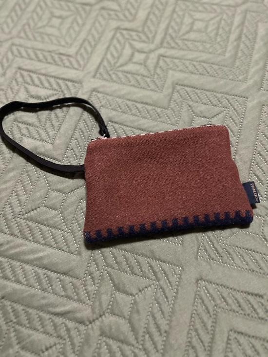 Pendleton Brown Navy Light Blue & Pink Patterned Wristlet - Picture 3 of 4